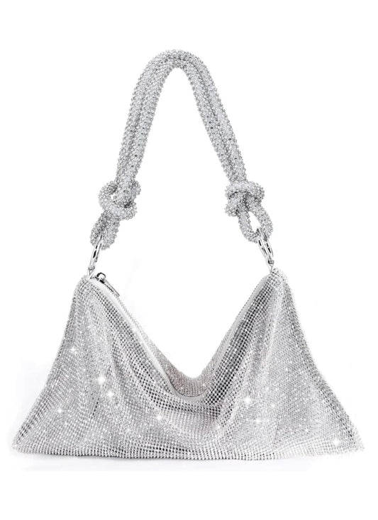 Isabelle - Silver rhinestone bag