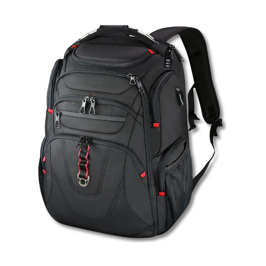 Waterproof canvas travel backpack for laptop with USB charging port-Elly Rose