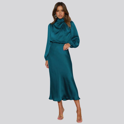 Nika | women's satin midi dress