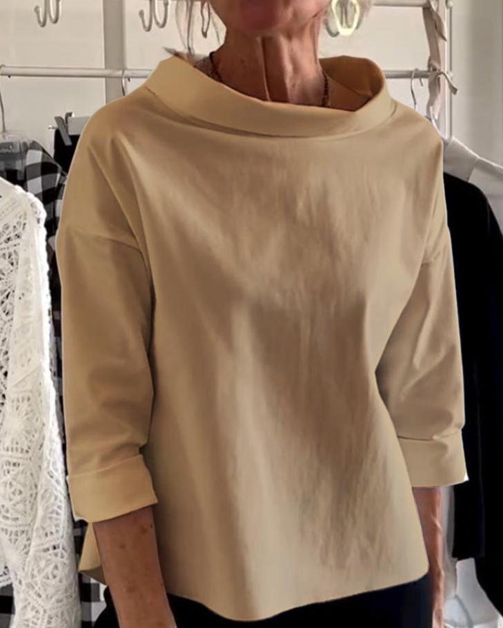 Elegant top with high collar for women