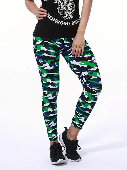 - casual camouflage leggings with high waist