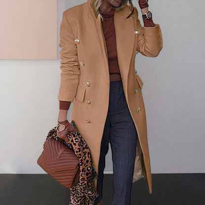 Elegant long wrap coat for women - Adel