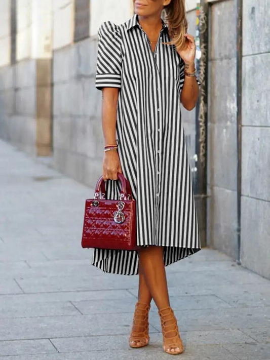 Alix - Elegant Stripes Dress