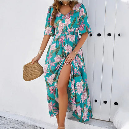 Astrid - Elegant Dress with Floral Print