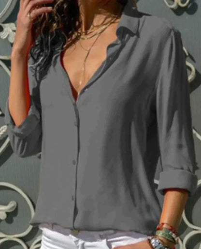 Tina - Chiffon blouse for strong women
