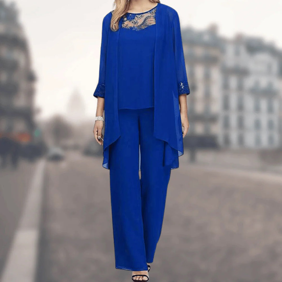 Elegant three-piece cardigan set - Constanz