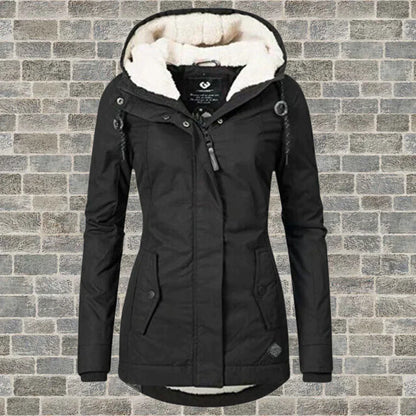 Pleated cotton coat with hood - Camila