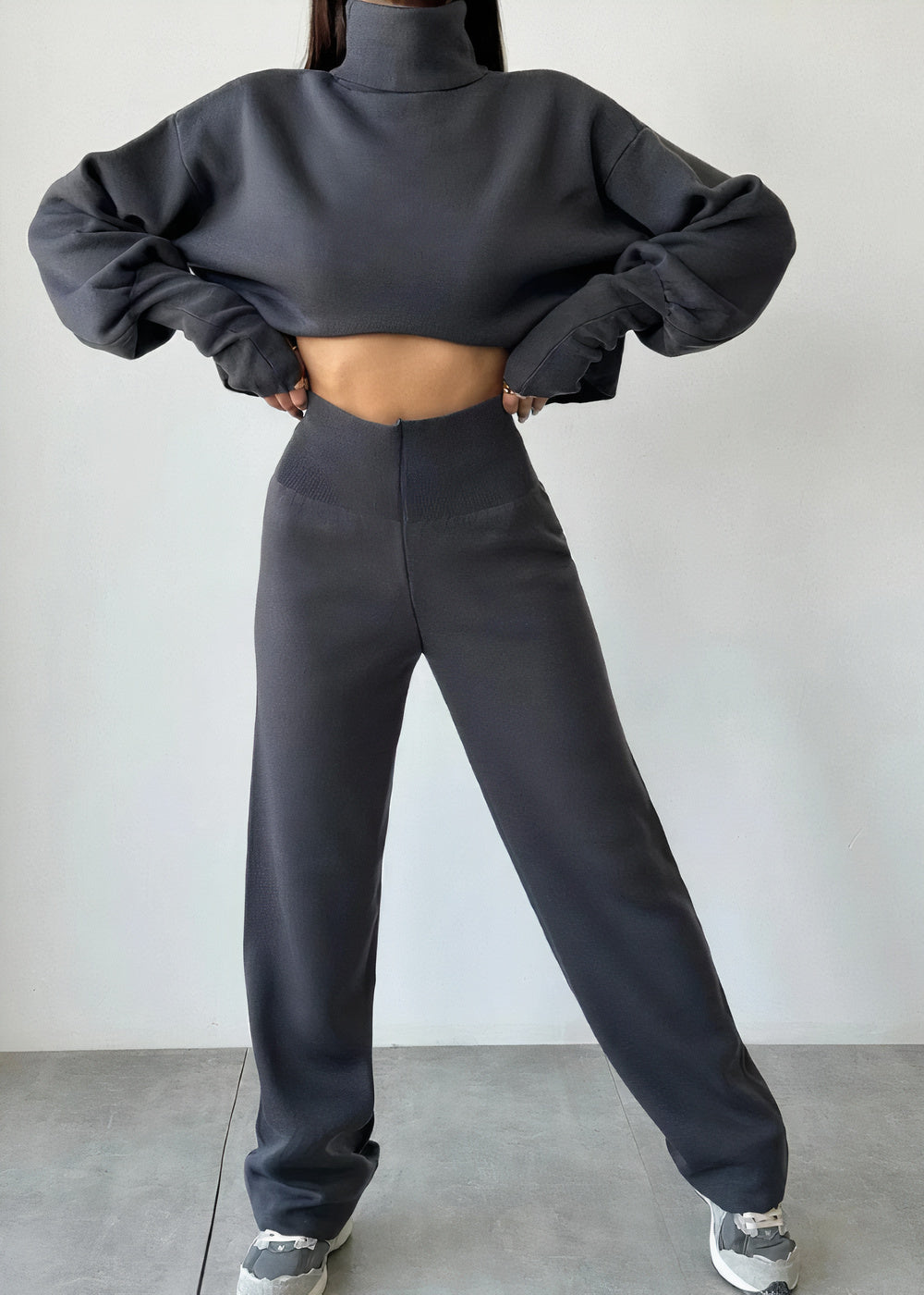 Comfortable turtleneck suit set - Cas