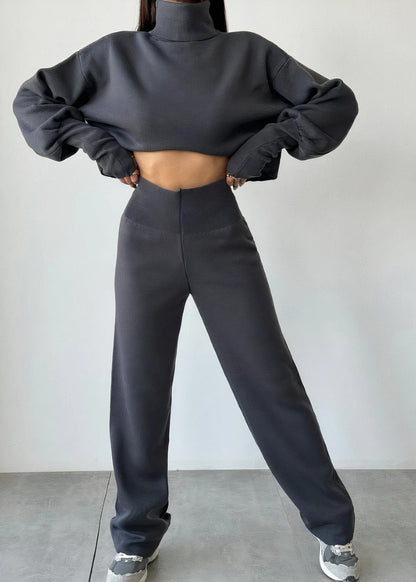 Comfortable turtleneck suit set - Cas