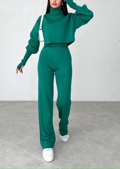 Comfortable turtleneck suit set - Cas