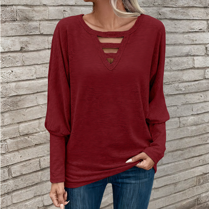 Casual long-sleeved women's top -Cataleya