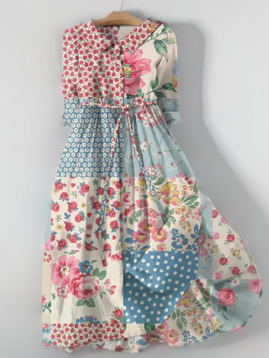 Carmen - Loose floral dress in bohemian style.