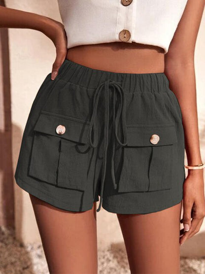 ALISHA - Casual cargo shorts with elastic waistband