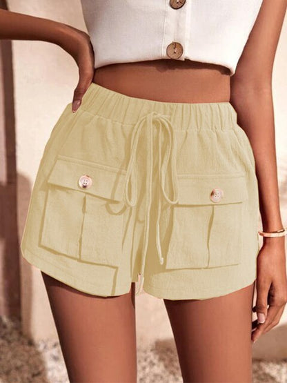 ALISHA - Casual cargo shorts with elastic waistband