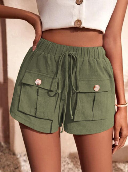 ALISHA - Casual cargo shorts with elastic waistband