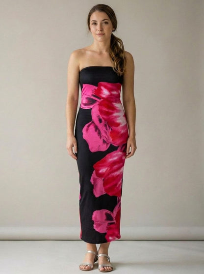 Elina | Slim Tube Maxi Dress with Side Slit