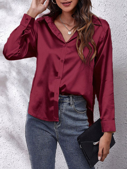 Karin | Silky Long Sleeve Women's Blouse
