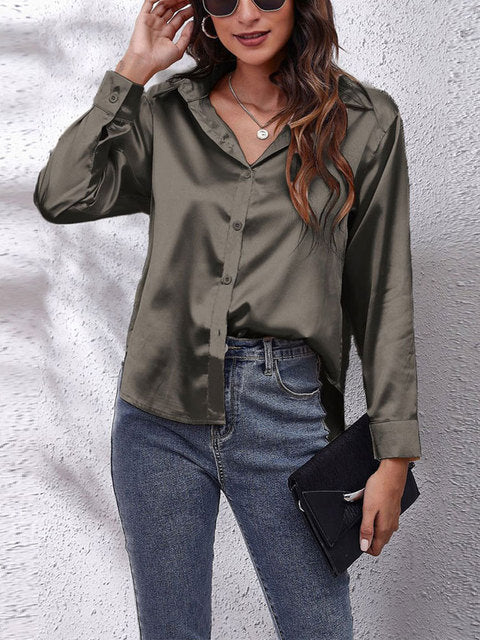 Karin | Silky Long Sleeve Women's Blouse