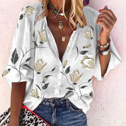 Blouse Ladies - Floral Print - Airy and Comfortable - Ideal for Sunny Days