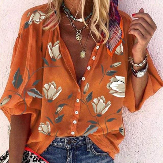 Blouse Ladies - Floral Print - Airy and Comfortable - Ideal for Sunny Days