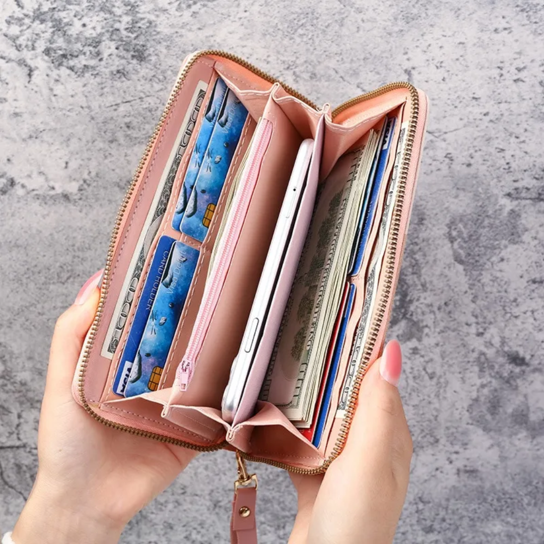 Long geometric wallet | Trendy and practical-Elly Rose