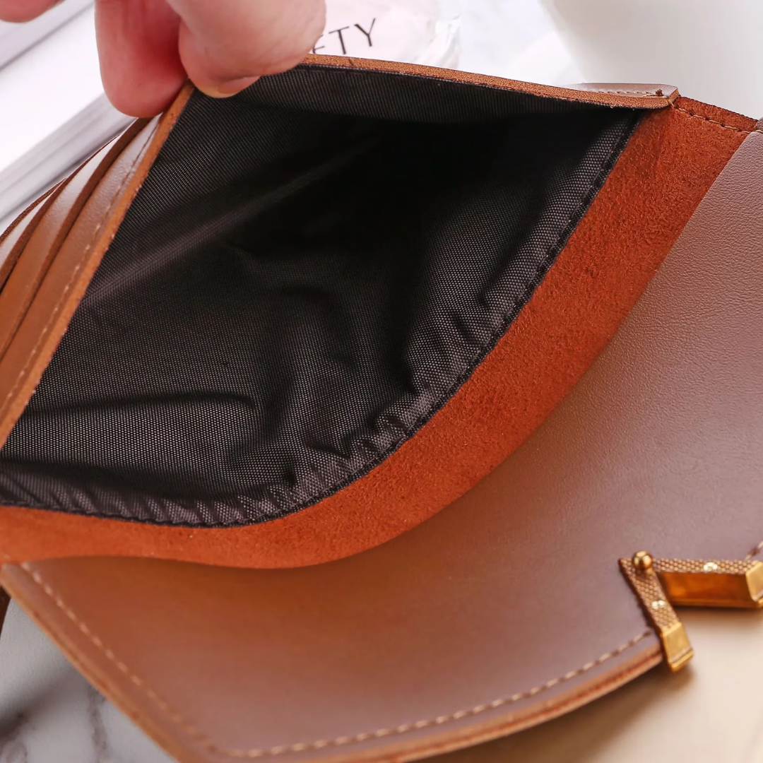Suede leather wallet | Large and modern-Elly Rose