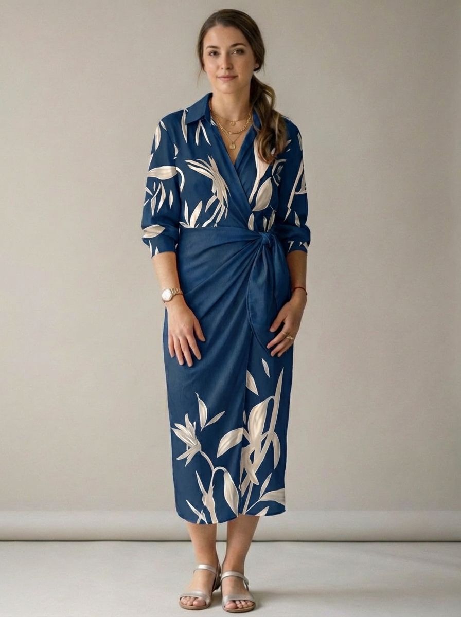 Louisa | Colorful Summer Dress With Wrap & Collar