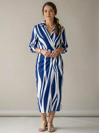 Louisa | Colorful Summer Dress With Wrap & Collar