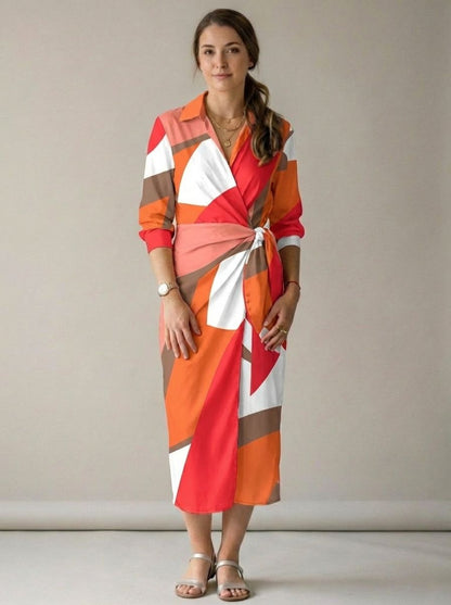 Louisa | Colorful Summer Dress With Wrap & Collar