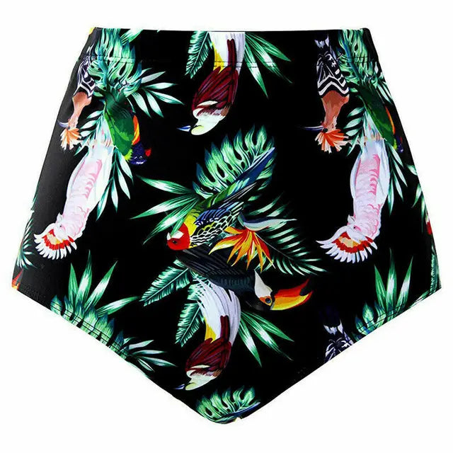 Finja - Summer Women's High Waisted Bikini Bottom Floral Swimsuit