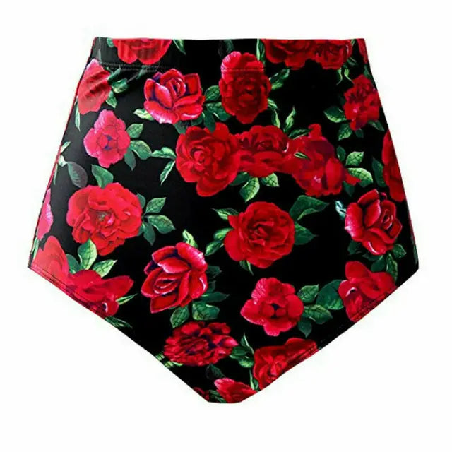 Finja - Summer Women's High Waisted Bikini Bottom Floral Swimsuit