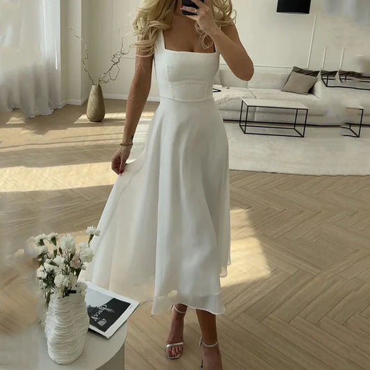 Shirlei - Elegant plain sleeveless dresses for women