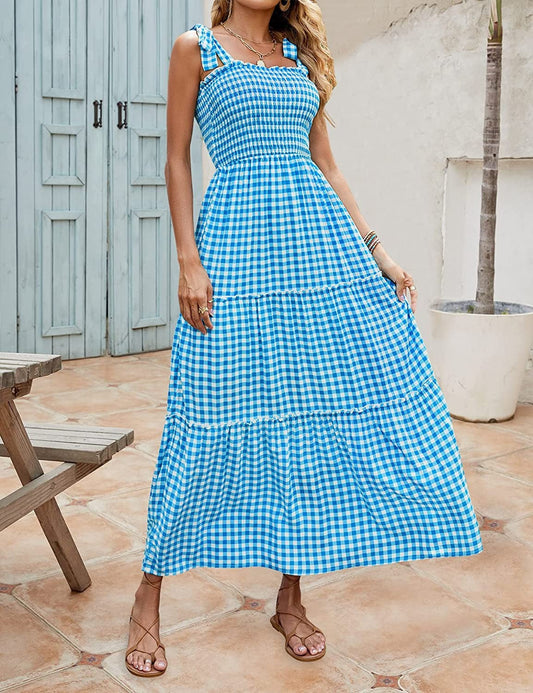 Meara - Long loose summer dresses for women with bohemian print