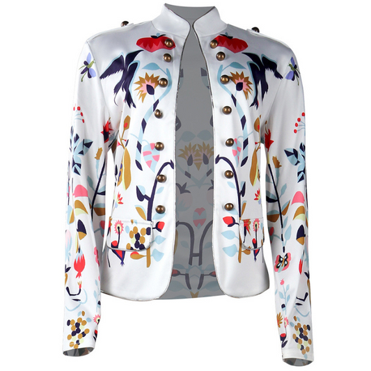 Printed Doule Breasted Blazer
