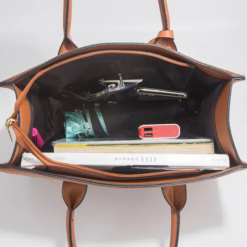 Sabina | Elegant crocodile handbag, wallet and clutch set-Elly Rose