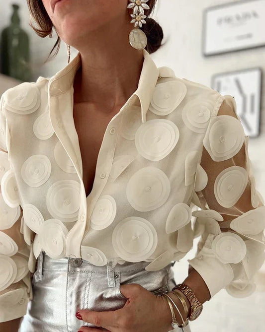 Ricarda - Seductive patterned fishnet blouse