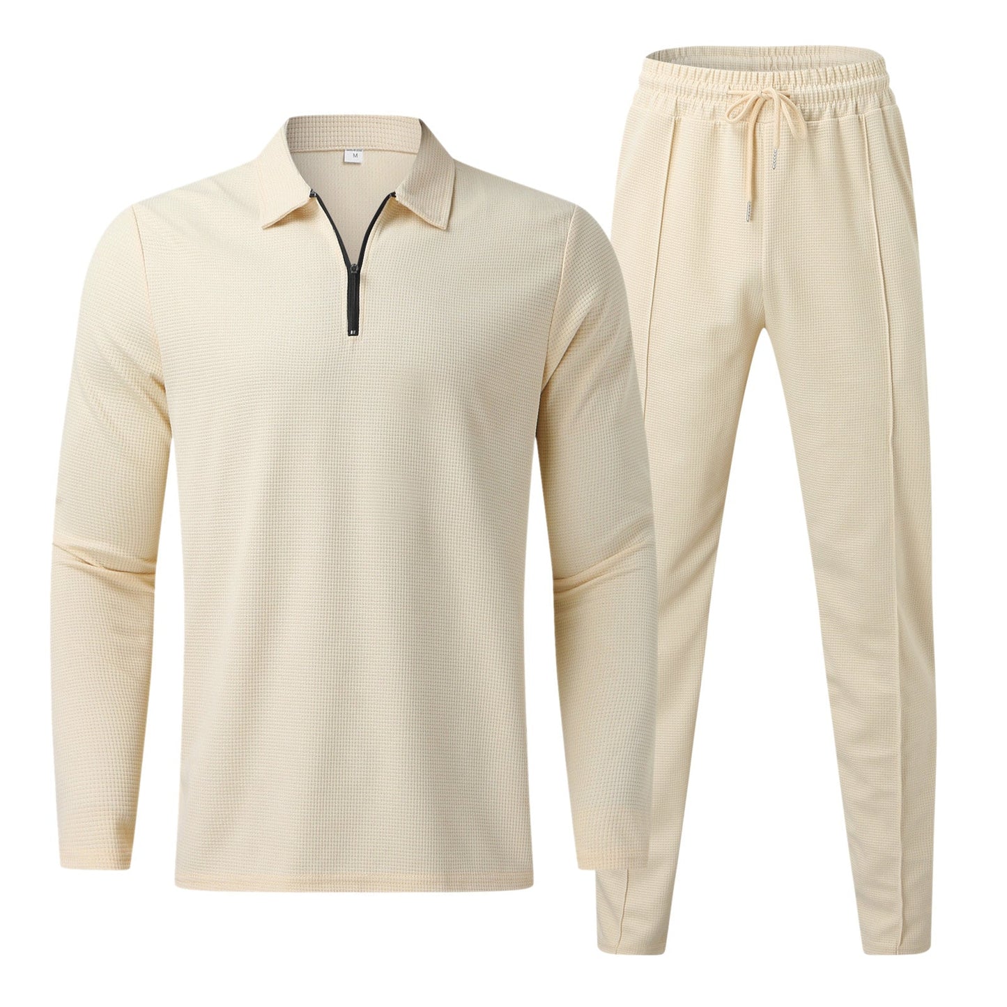 Caspian - Zip-up polo shirt and slim-fit trouser set