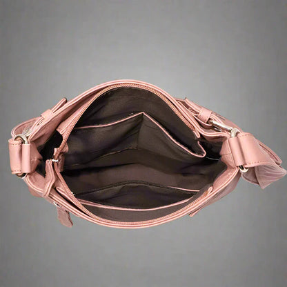Zara | Soft leather shoulder bag with multiple compartments.-Elly Rose