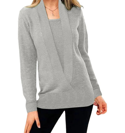Dalton knitted sweater with a deep V-neck and long sleeves