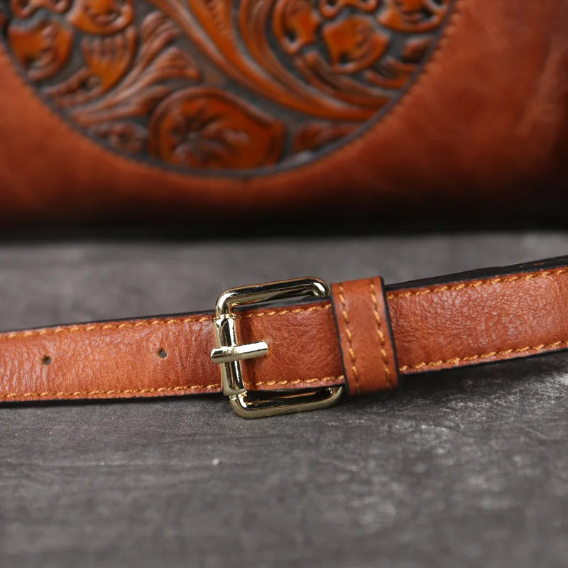 Mille - Leather handbag with vintage embossing-Elly Rose