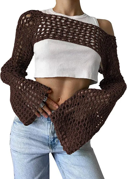 Mesh crop top for women