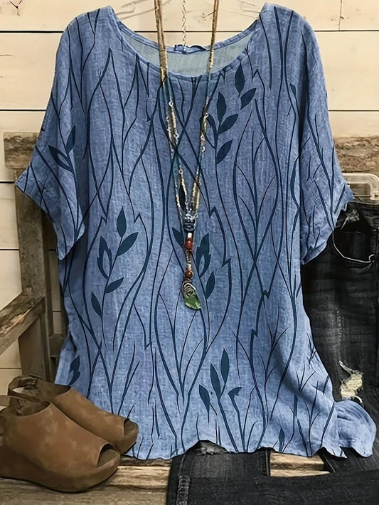 Sylas | Casual Half-Sleeve Blouse for Ladies with Plus Size - Comfortable Style