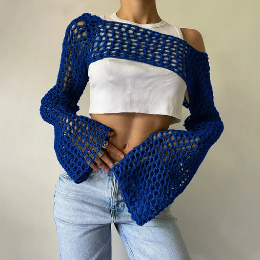 Mesh crop top for women