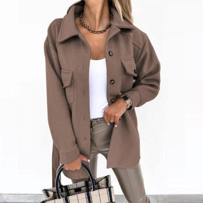 Stylish wool-look jacket for women - Saskia