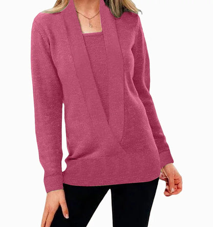 Dalton knitted sweater with a deep V-neck and long sleeves