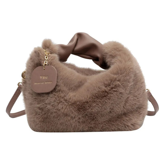 Fluffy crossbody bag for ladies