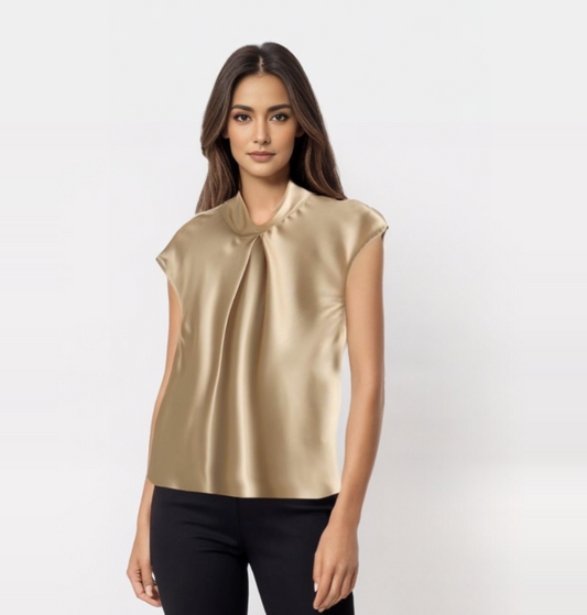 Ryza | Elegant Sleeveless Satin Blouse