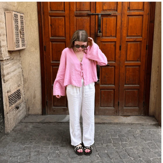 Mare | Stylish Blouse with Lacing and Long Sleeves