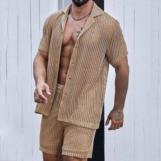 2-piece openwork knit summer outfit - Jahmir