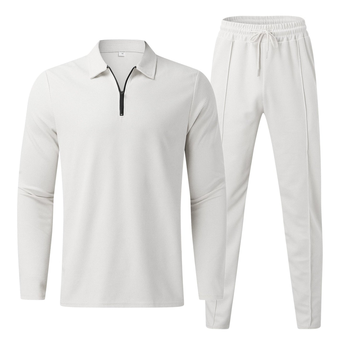 Caspian - Zip-up polo shirt and slim-fit trouser set